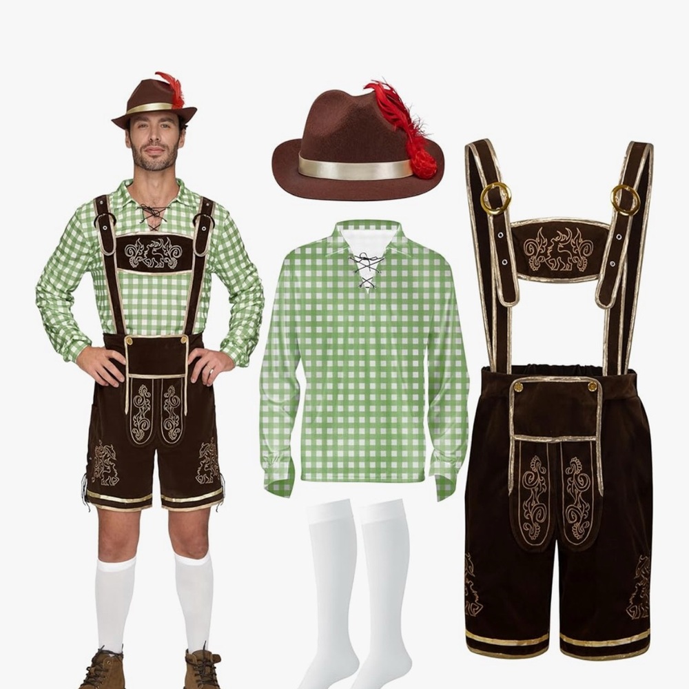 Spooktacular creations  men lederhosen outfit Oktoberfest German Bavarian NEW M